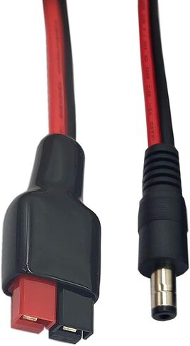 Halokny 14awg DC 5.5mm × 2.1 مم موصل تمديد توصيل توصيل الطاقة لبطارية النسخ الاحتياطي للمولد ولوحة شمسية قابلة للطي ، منفذ powerpole المتوافق مع 60 سم/2 قدم (5.5 × 2.1 مم) in Kuwait