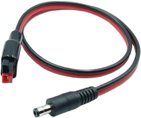 Halokny 14awg DC 5.5mm × 2.1 مم موصل تمديد توصيل توصيل الطاقة لبطارية النسخ الاحتياطي للمولد ولوحة شمسية قابلة للطي ، منفذ powerpole المتوافق مع 60 سم/2 قدم (5.5 × 2.1 مم) in Kuwait