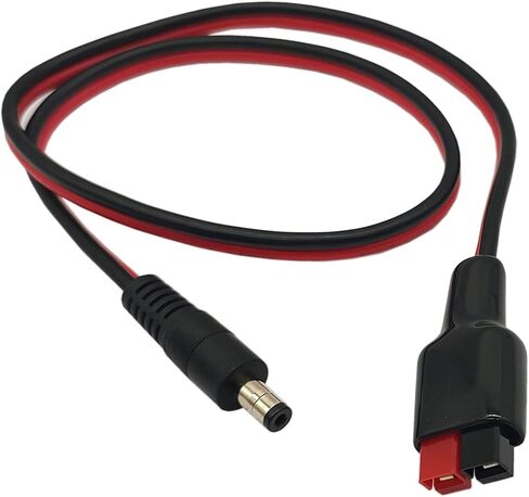 Halokny 14awg DC 5.5mm × 2.1 مم موصل تمديد توصيل توصيل الطاقة لبطارية النسخ الاحتياطي للمولد ولوحة شمسية قابلة للطي ، منفذ powerpole المتوافق مع 60 سم/2 قدم (5.5 × 2.1 مم) in Kuwait