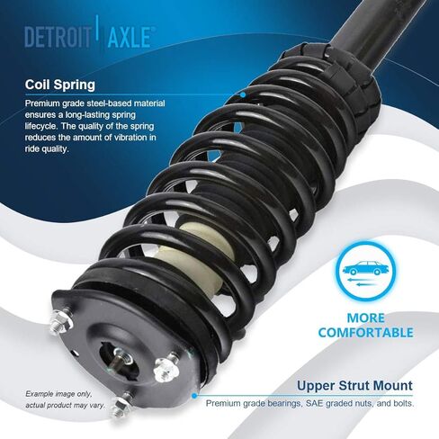 Detroit Axle - 2.5 لتر الطرف الأمامي 14PC مجموعة تعليق لعام 2010 2011 2012 Ford Fusion ، دعامات جاهزة ، أذرع التحكم الخلفية العلوية والسفلية للأمام ، قضبان التعادل الداخلية والخارجية ، استبدال شريط التأثير in Saudi Arabia