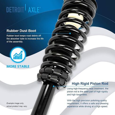 Detroit Axle - 2.5 لتر الطرف الأمامي 14PC مجموعة تعليق لعام 2010 2011 2012 Ford Fusion ، دعامات جاهزة ، أذرع التحكم الخلفية العلوية والسفلية للأمام ، قضبان التعادل الداخلية والخارجية ، استبدال شريط التأثير in Saudi Arabia