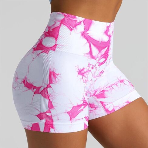 4 قطعة مجموعة اللياقة البدنية للسيدات صبغة عالية الخصر رفع السراويل القصيرة الضيقة للنساء اللياقة البدنية الصالة الرياضية اليوغا in Kuwait
