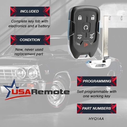 Smart Key Fob Keyless Entry Remote fits 2015-2020 Chevy Suburban/Tahoe/GMC Yukon + Yukon XL (HYQ1AA, 13580802), Set of 2 in Saudi Arabia