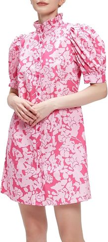 D-Sun Women's Summer Floral Mini Dress Short Sleeve Button Down Casual Boho Beach Shirt Mini Dress in Saudi Arabia
