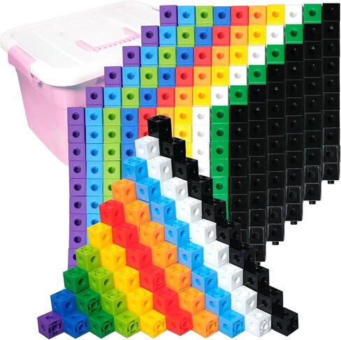 701 Pcs Math Learning Linking Cube with Storage Container Counting Cubes Plastic Colorful Counting Blocks Math Manipulatives Classroom Learning Supplies for Home school Educational(Multicolor) in Saudi Arabia