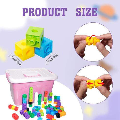 701 Pcs Math Learning Linking Cube with Storage Container Counting Cubes Plastic Colorful Counting Blocks Math Manipulatives Classroom Learning Supplies for Home school Educational(Multicolor) in Saudi Arabia