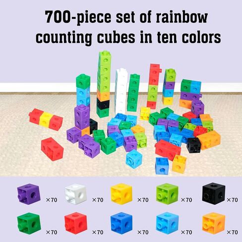 701 Pcs Math Learning Linking Cube with Storage Container Counting Cubes Plastic Colorful Counting Blocks Math Manipulatives Classroom Learning Supplies for Home school Educational(Multicolor) in Saudi Arabia