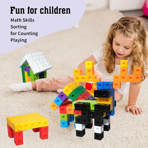 701 Pcs Math Learning Linking Cube with Storage Container Counting Cubes Plastic Colorful Counting Blocks Math Manipulatives Classroom Learning Supplies for Home school Educational(Multicolor) in Saudi Arabia