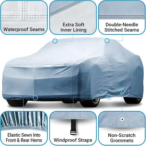 iCarCover Fits: [Buick Regal] 1978-1987 Full Car Cover Waterproof All Weather Resistant Custom Outdoor Indoor Sun Snow Storm Protection Form-Fit Padded Cover with Straps in Saudi Arabia