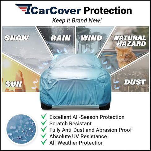 iCarCover Fits: [Buick Regal] 1978-1987 Full Car Cover Waterproof All Weather Resistant Custom Outdoor Indoor Sun Snow Storm Protection Form-Fit Padded Cover with Straps in Saudi Arabia