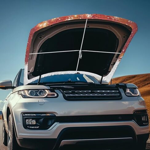 Yewatlles American Flag Cross Car Hood Cover Protector, Printed Hood Covers for Cars, for Most Sedans Small SUV Truck, Sun Rain Snow Ice Protective Hood Wrap Blanket, Auto Exterior Accessories in Kuwait