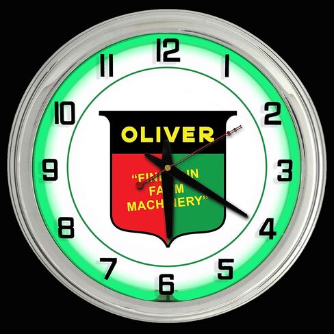 16 "Oliver جرار الحنين إلى الخضراء كهف Green Neon Wall Clock Cave in Kuwait