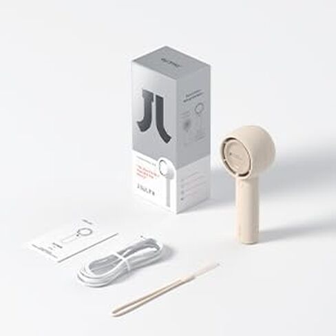 JISULIFE Mini Handheld Fan, Portable Bladeless Fan, Personal Hand Fan USB Rechargeable with Powerful Turbo Wind, Battery Operated Small Pocket Fan for Eyelash/Makeup/Kids/Women - White in Kuwait
