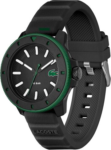 Lacoste.12.12 Scuba Men 3H Watch 3H Quartz ، حزام السيليكون - ساعة الكلاسيكية الحديثة - هدية له ، 43 ملم in Saudi Arabia