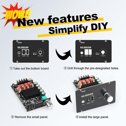 C50HS Bluetooth Amplifier Board TPA3116D2 HiFi Chip 12-24V DC Input,Support USB Sound Card/USB Flash Driver, AUX, Bluetooth Multiple Input Modes (C50HS ONLY) in Saudi Arabia