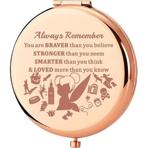 KEYCHIN Fairy Tale Pocket Mirror Fairy Pixie Cartoon Fans Gifts You are Braver Stronger Smarter Than You Think Compact Makeup Mirror for Women Girls Teenagers (Fairy Tale Mirror)