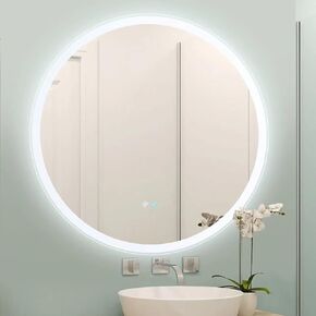 LED Bathroom Mirror 24x 36 Inch Mirror with Light for Bathroom Wall Mounted Anti-Fog Lighted Mirror with 3000K/4500K/6000K Front and Backlit Lighted Mordern Makeup Mirror (Horizontal/Vertical)