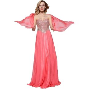 Meier Women's Strapless Gold Embroidery Beaded Prom Formal Dress