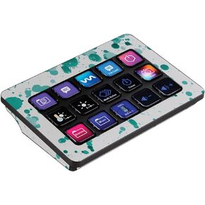 MightySkins Skin Compatible with Elgato Stream Deck MK.2 - Teal Splatter | Protective, Durable, and Unique Vinyl Decal wrap Cover | Easy to Apply, Remove, and Change Styles | Made in The USA