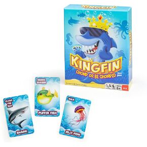Continuum Games Kingfin Chomped or Be Chomped Card Game for Kids Teens and Adults, 3 to 6 Players, Ages 6 and Up