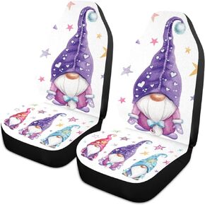 xigua Cute Gnomes Front Car Seat Cover Breathable Waterproof Non-Slip Wearable Car Seat Accessories Easy to Install Automotive Front Protectors for Most Cars Trucks SUV, 2PCS