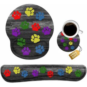 Keyboard Wrist Rest and Mouse Pad Wrist Support Set with Coasters, Non-Slip PU Base Ergonomic Mousepad for Home Office Working Studying Easy Typing & Relieve Wrist Pain, Dragon