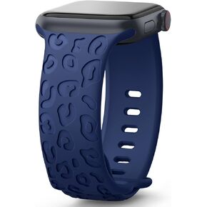 Leopard Engraved Band Compatible with Apple Watch Bands 38mm 40mm 41mm Women Men, Sport Replacement Wristbands for iWatch Bands Ultra2 Series 9 Ultra 8 7 6 5 4 3 2 1 SE