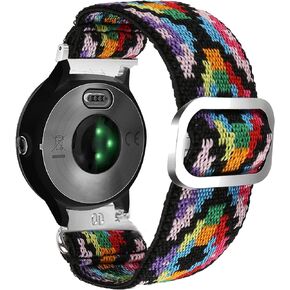 Abanen Elastic Watch Band for Garmin Venu 2 Plus/Venu Sq/Vivoactive 5, Embroidery Stretchy Loop Elastic Adjustable Wristband Strap for Vivoactive 3 / Vivomove Sport