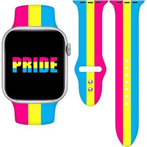 Pride Watch Band Compatible with Apple Watch 38mm 40mm 41mm 42mm 44mm 45mm Replaceable Silicone Smartwatch Straps for iWatch Series Ultra SE 9 8 7 6 5 4 3 2 1