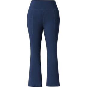 Honwenle Women's Plus Size Bootcut Yoga Pants with Pockets High Waisted Tummy Control Bootleg Flared Wide Leg Pants