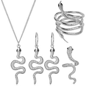 HUASAI Snake Jewelry Set for Women Snake Earrings for Women Gold Snake Pendant Necklace Gothic Snake Wrap Bracelet Open Adjustable Snake Ring for Girls Boho Snake Jewelry Set in Kuwait