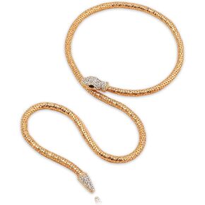 HUASAI Snake Jewelry Set for Women Snake Earrings for Women Gold Snake Pendant Necklace Gothic Snake Wrap Bracelet Open Adjustable Snake Ring for Girls Boho Snake Jewelry Set