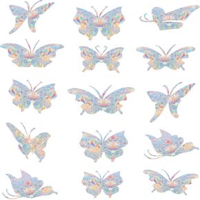 33PCS Star Window Clings - Anti-Collision Decals to Save Birds from Collisions,Non Adhesive Prismatic Vinyl Clings, (Rainbow Stickers)…