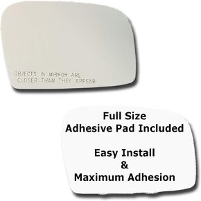 Mirror Glass and FULL SIZE ADHESIVE PAD for 2008-2011 Subaru Impreza Passenger Side Replacement (2008 2009 2010 2011 08 09 10 11)