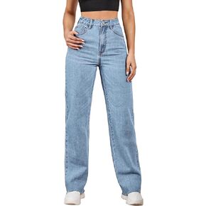 Womens High Waisted Straight Wide Leg Jeans Casual Loose Lightweight Y2k Boyfriend Denim Pants for Women.