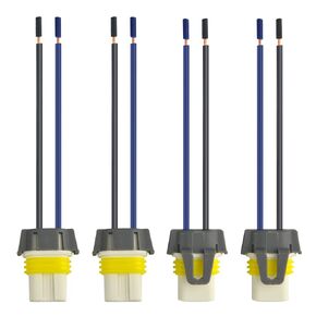 4Pcs 9005 9006 H10 Ceramic Female Socket Adapter Connector Extension Wiring Harness for Headlight Fog Light Retrofit Pigtail Bulb Connector