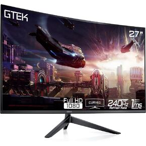 240Hz Gaming Monitor, 27 Inch Frameless Display Full HD 1920 x 1080P, Curved 1800R, VA 1ms MPRT, FreeSync, Speakers, DisplayPort/HDMI, VESA - F2740C
