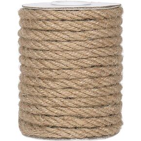 Tenn Well 6mm Jute Rope, 33 Feet Natural Craft Rope Thick Twine Rope for Gardening, Bundling, Decorating, DIY Crafts (Brown)