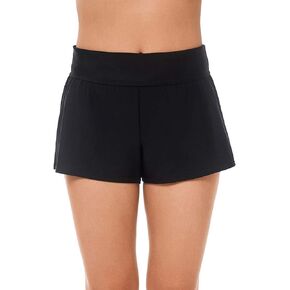Reebok Women's Swimwear Sport Fashion Performance Solid Short Swim Bathing Suit Bottom