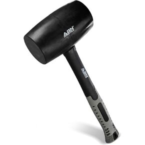 ABN Rubber Mallet 32 Ounce - Shock-Absorbing Fiberglass Handle with Textured Cushion Grip for All Jobs