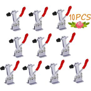 10 Pack Hold Down Toggle Clamps Woodworking,201B Clamps Hand Tool Toggle Clamp 220Lbs Holding Capacity,Antislip Quick Release Horizontal Toggle Clamp,Heavy Duty Toggle Clamp for Cam Over Clamp-SKYCY