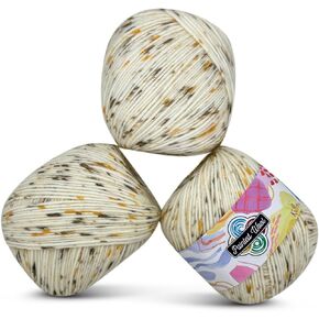 KnitPal Painted Wool Yarn for Knitting, 30% Wool and 70% Acrylic - Acrylic Wool Blend Yarn-Variegated Yarn for Crocheting with Hand Painted Look-3 DK Weight Yarn-3 Skeins,753yds/300g-Falling Acorns