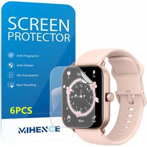Compatible for Faweio 1.8'' Smart Watch Screen Protector, TPU HD Full Coverage Invisible Protective Film Compatible for Faweio IDW13 / IDW15 / IDW19 Smartwatch (6PCS)