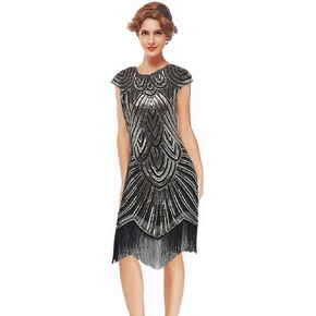 Women's 1920s Flapper Dresses - Sequined Beaded Fringed Emblished Great Gatsby Dresses