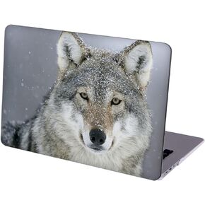 Case Compatible with MacBook Air 13 inch Retina Display with Touch ID, Hard Protective Shell with Keyboard Cover (M1 A2337 A2179 A1932, 2018 2019 2020 Release) - Predator Wolf Snow