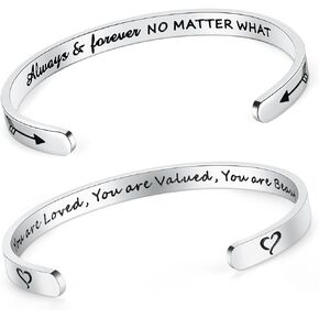 SAM & LORI Set of 2 Bracelets for Women Teens Always and Forever - You are Loved