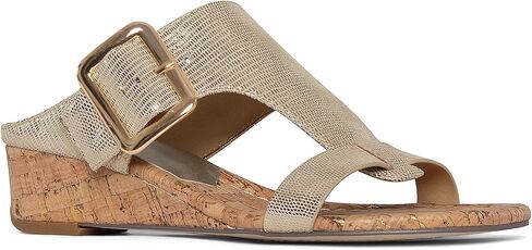 Donald Pliner Women's Casual Low Wedge Sandal, Platino, 6 in Saudi Arabia
