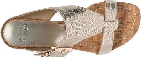 Donald Pliner Women's Casual Low Wedge Sandal, Platino, 6 in Saudi Arabia