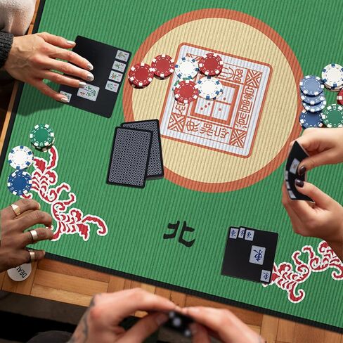 مجموعة بطاقات ماهجونج الصينية الفاخرة: أوراق لعب ماجونج × 1، خلاط البطاقات × 1، بطاريات C × 4، رقائق × 60، حصيرة ماجونج × 1، حقيبة قماشية محمولة × 1، نرد × 2، دليل اللعبة × 1. 144 ورق لعب in Kuwait