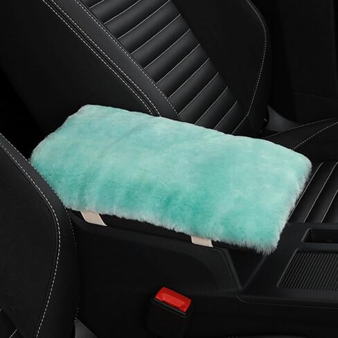 Genuine Sheepskin Center Console Cover Pad Genuine Furry Fluffy Wool Fur Car Armrest Cover Protector Universal Fit for SUV/Truck/Car in Saudi Arabia